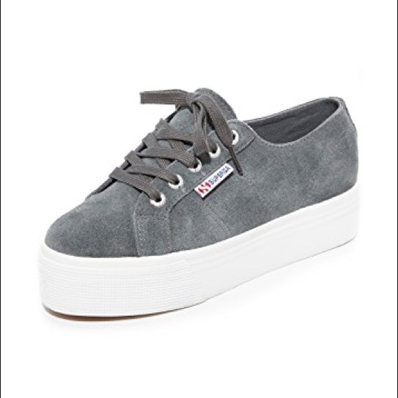 Superga Shoes - NWT Superga grey and white platform sneakers